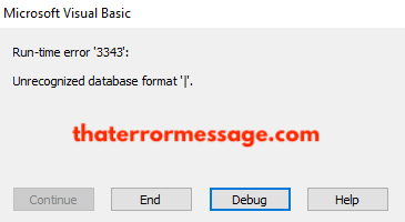Visual Basic Runtime Error 3343