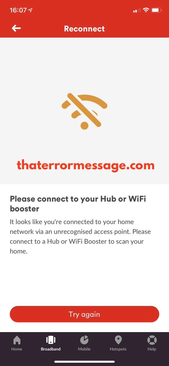 Please Conect To A Hub Or Wifi Booster To Scan Your Home Virgin Media