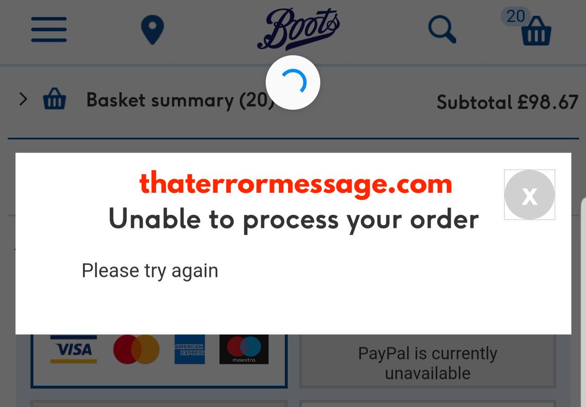 Unable To Process Your Order Boots Uk