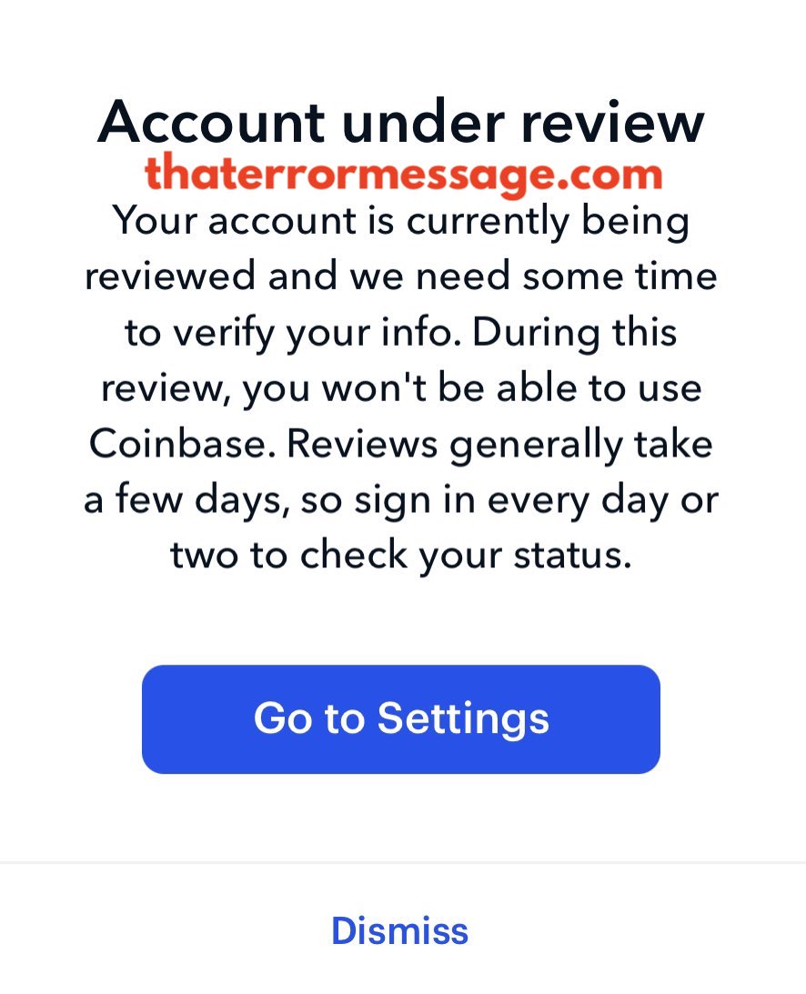 Your Account Is Currently Being Reviewed Coinbase