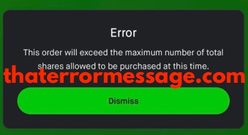 The Order Will Exceed The Maximum Number Of Total Shares Robinhood