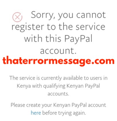 Cannot Register To This Service With Paypal M Pesa App