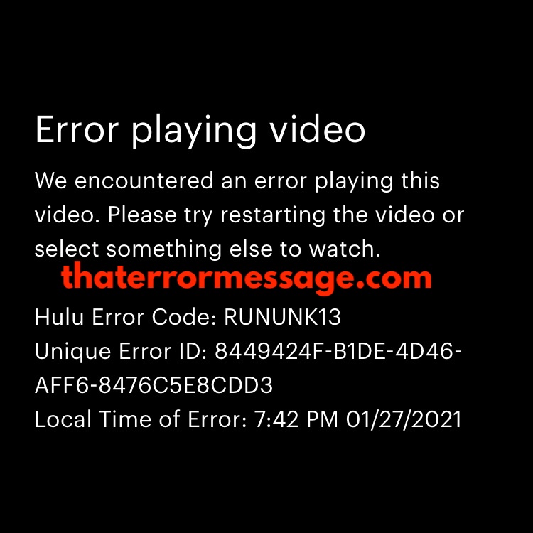 Encountered An Error Playing This Video Rununk13 Hulu