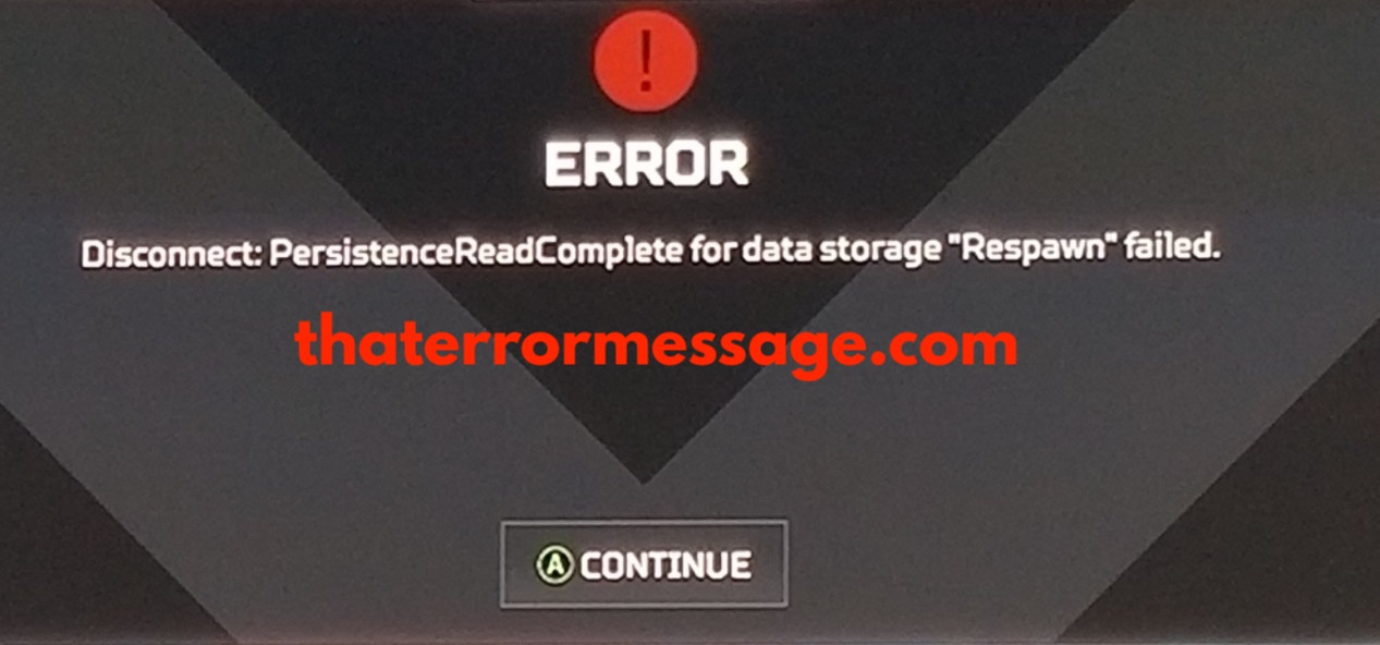 Persistence Read Complete For Data Storage Respawn Failed Apex