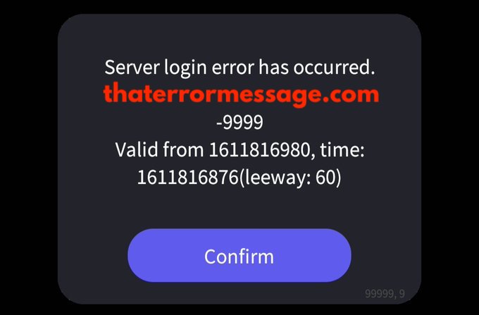 Server Login Error 9999 Into Universe