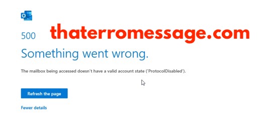 Something Went Wrong 500 Microsoft Outlook Protocol Disabled