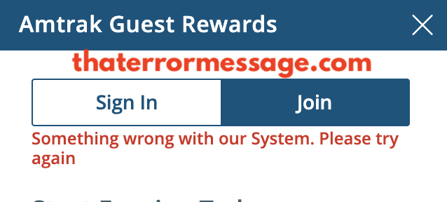 Something Wrong With Our System Amtrak