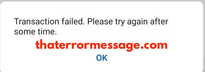 Transaction Failed Eco Cash