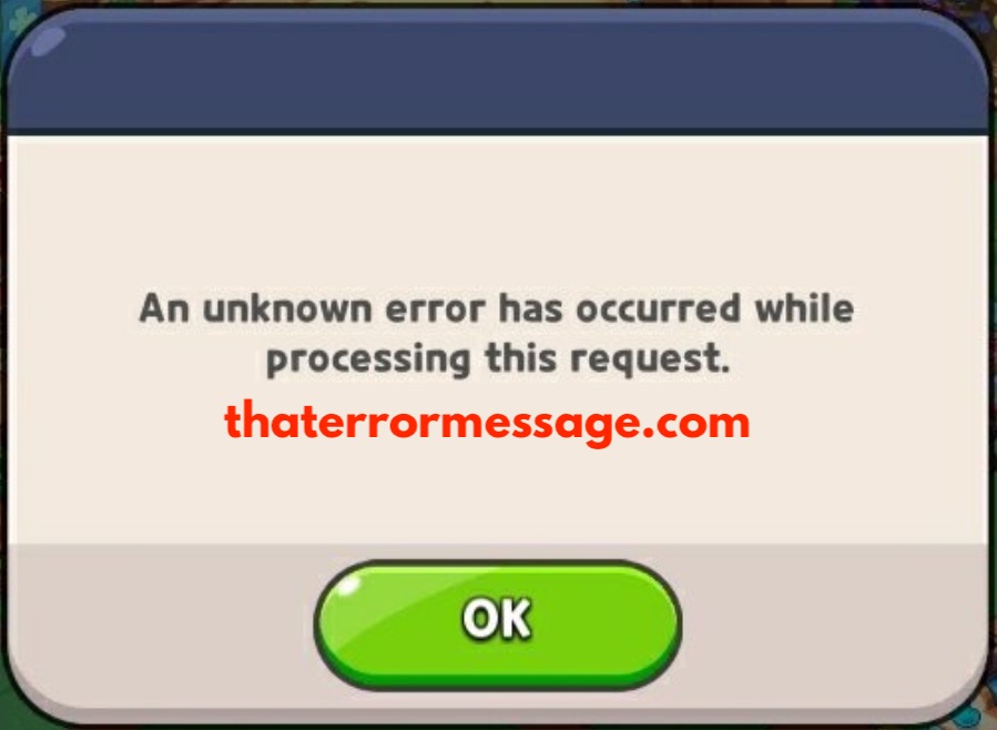Unknown Error Has Occurred While Processing The Request Cookie Run Kingdom