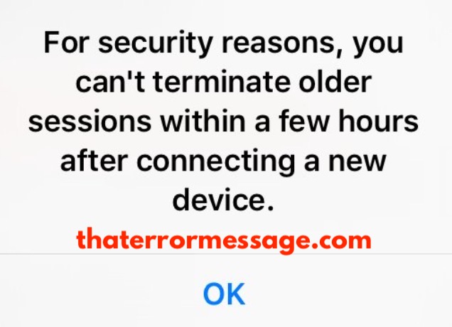 You Cant Terminate Older Sessions Within A Few Hours Telegram