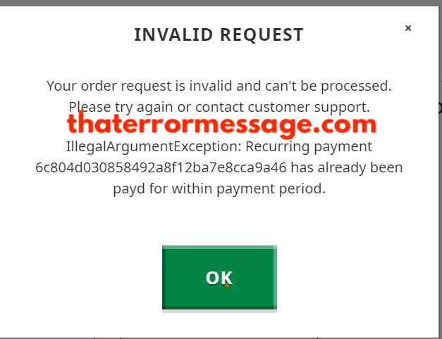 Your Order Request Is Invalid And Cant Be Processed Mojang