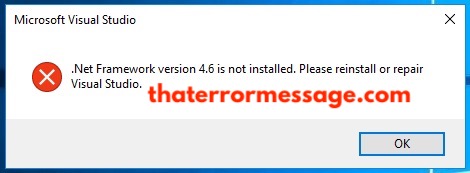 Net Framework Version 46 Is Not Installed Please Re Install