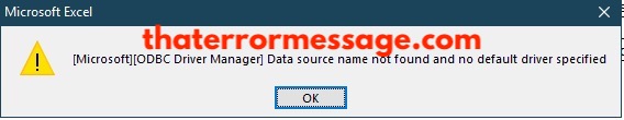 Microsoft Odbc Driver Manager Data Source Name Not Found And No Default Driver Specified