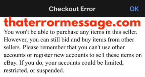 You Wont Be Able To Purchase An Items From This Seller Ebay 1