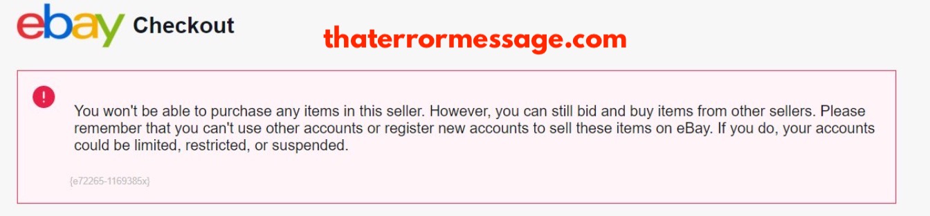 You Wont Be Able To Purchase An Items From This Seller Ebay 2