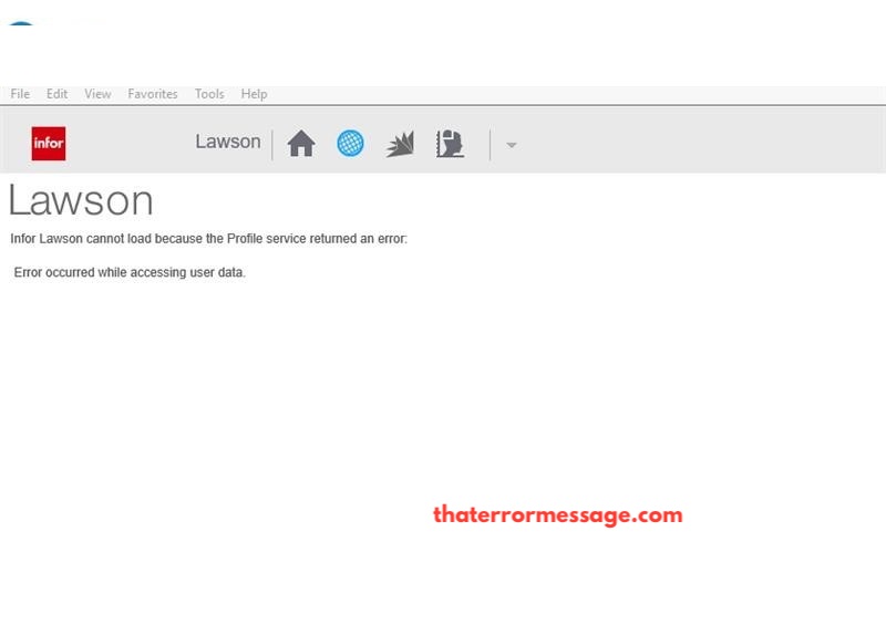 Infor Lawson Cannot Load Because The Profile Service Returned An Error