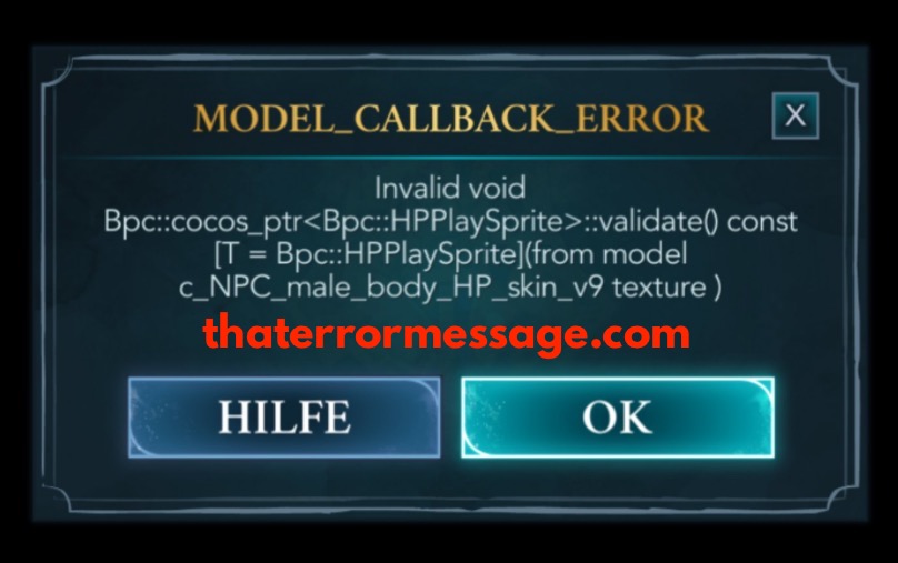 Model Callback Error Hogwarts Mystery