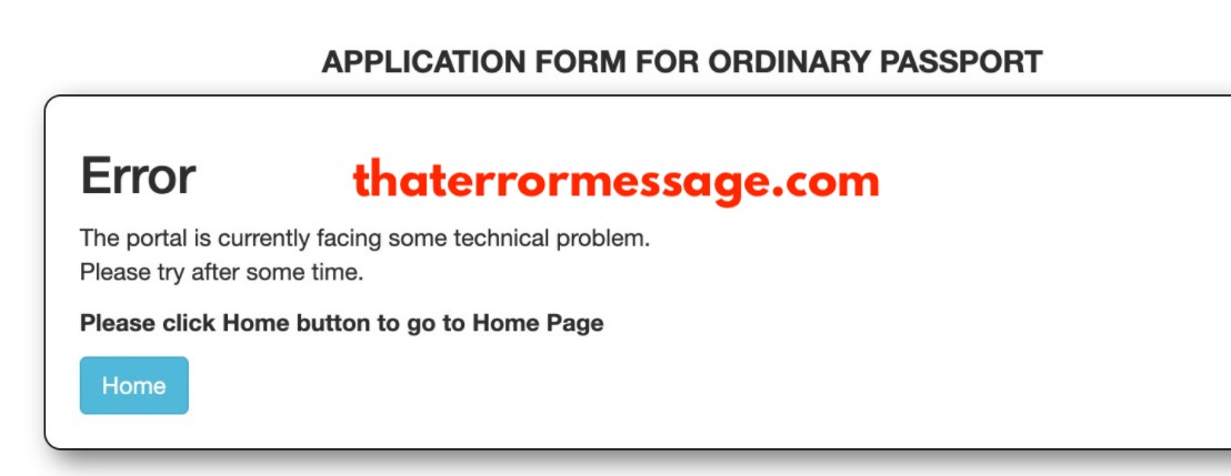 Portal Is Currently Facing Some Technical Problem Passport Indian Embassies And Consulates