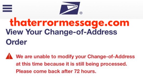 Unable To Modify Your Change Of Address Usps