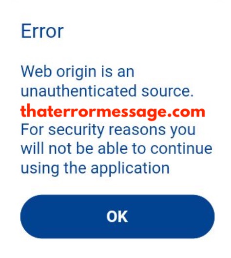 Web Origin Is An Unauthenticated Source Fbc Bank
