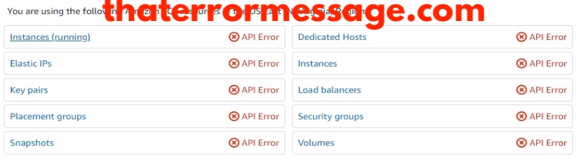 Api Error Amazon Web Services Aws