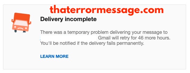 Gmail Delivery Incomplete