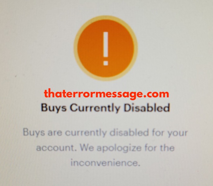 Buys Currently Disabled Coinbase