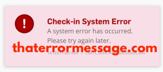 Check In System Error Kulula