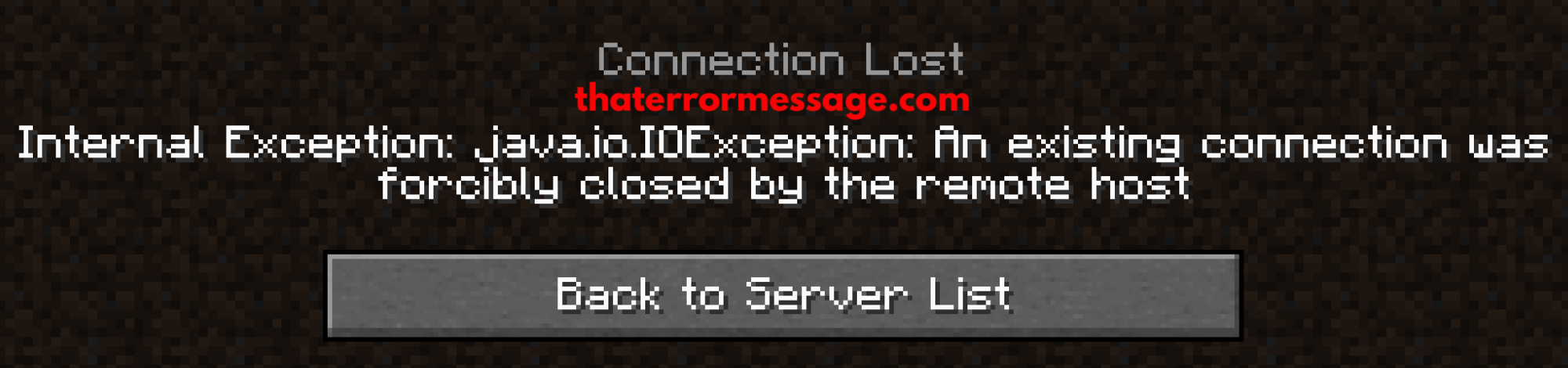 Internal Exception Java Io Minecraft