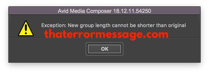 New Group Length Cannot Be Shorter Than Original Avid Media Composer