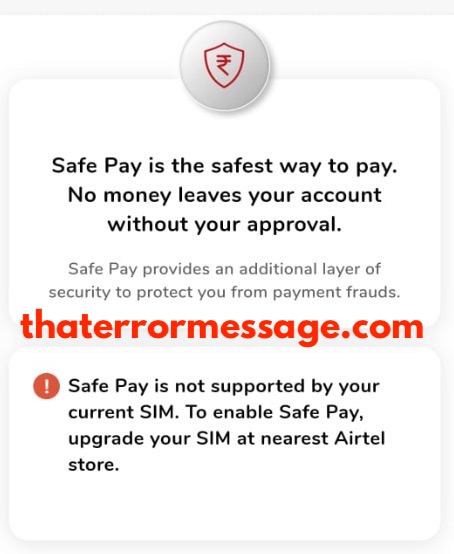 Safe Pay Is Not Supported By Your Current Sim