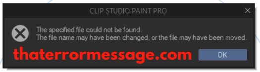 Specified File Could Not Be Found Clip Studio Paint