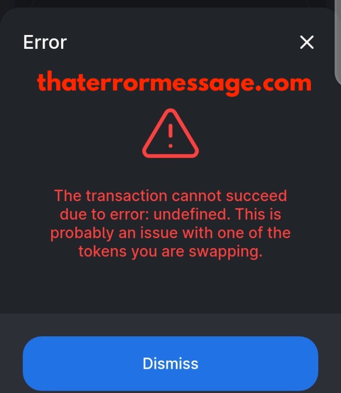 This Transaction Cannot Succeed Dur To Error Undefined Btc Revolution