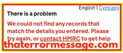 We Could Not Find Any Recrods That Match The Details You Entered Hmrc