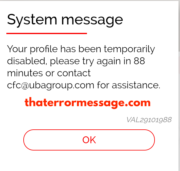 Your Profile Has Been Temporarily Disabled Uba Group