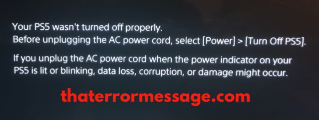 Your Ps5 Wasnt Turned Off Properly