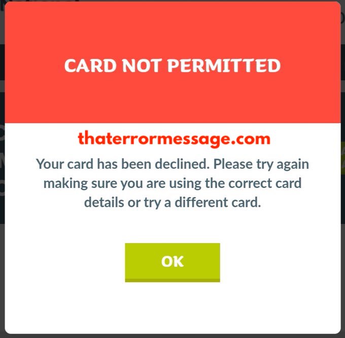 Card Not Permitted National Lottery