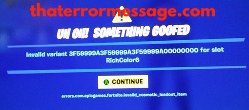 Invalid Variant Fortnite