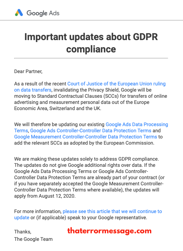 Google Ads Gdpr