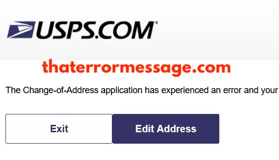 The Change Of Address Application Has Error Usps
