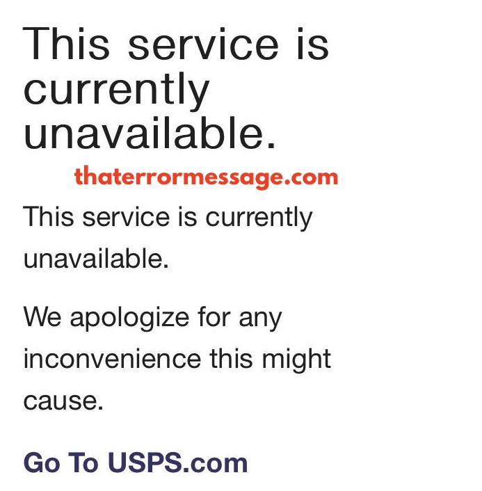The Service Is Currently Unavailable Usps