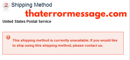 This Shipping Method Is Currently Unavailable Usps