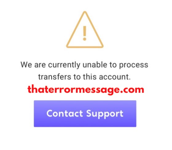 Unable To Process Transfers To This Account Invest Voyager