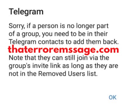 You Need To Be In Their Telegram Contacts To Add Them  Back