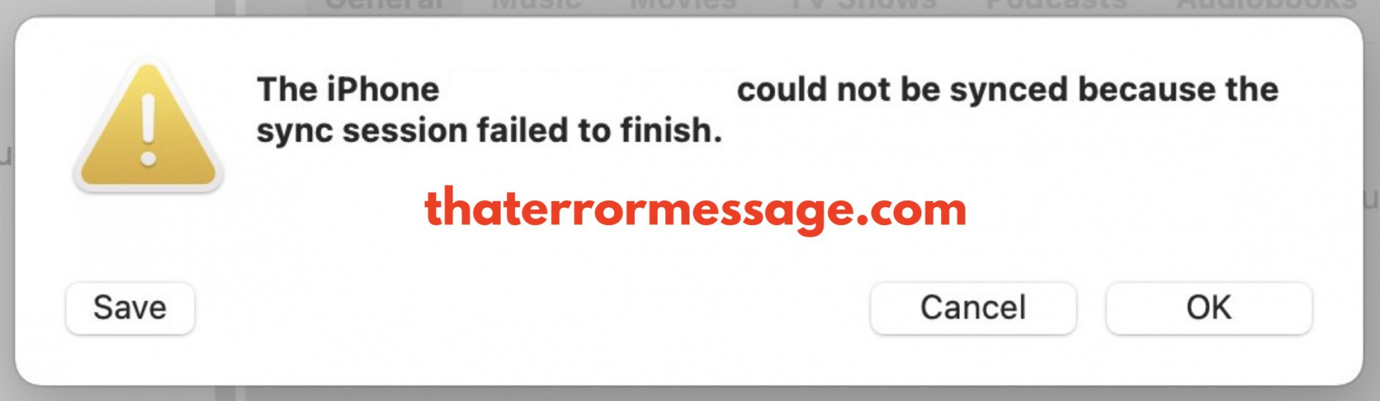 The Iphone Could Not Be Synced Because The Sync Session Failed To Finish