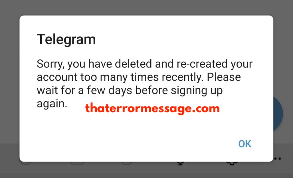 Sorry You Have Deleted And Recreated Your Account Too Many Times Telegram