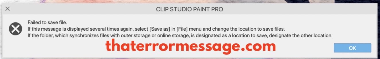 Failed To Save File Clip Studio Paint Pro