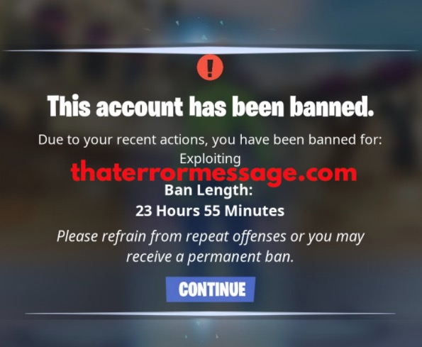 This Account Has Been Banned Exploiting Fortnite