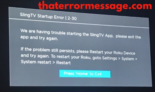 Sling Tv Startup Error 2 30