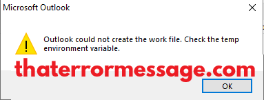 Could Not Create The Work File Outlook